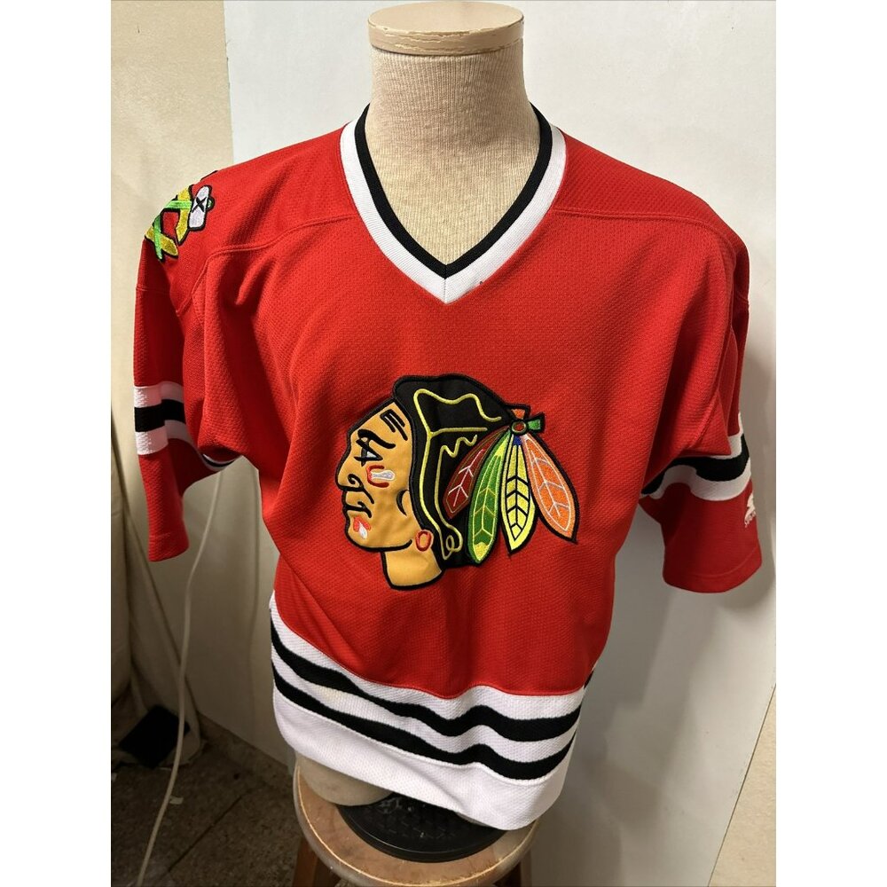 Starter Chicago Blackhawks Hockey NHL Sports Jersey Mens Red Size L/XL